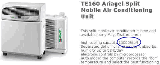 Aircon unit spec