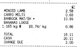 Checkout reciept showing metric price only