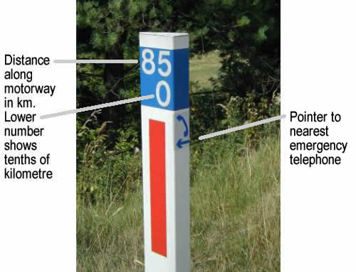 emergency marker post annotated