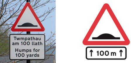 Humps warning signs