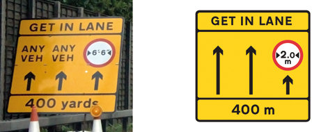 Lane restriction signs