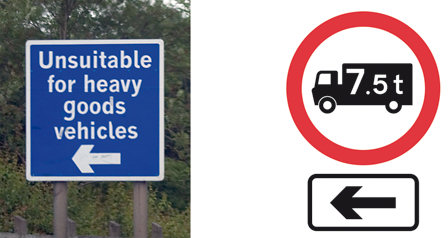 HGV prohibition signs