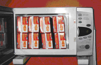 Juice cartons in microwave