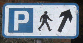 Pedestrian directions sign