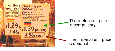 Supplementary price labels