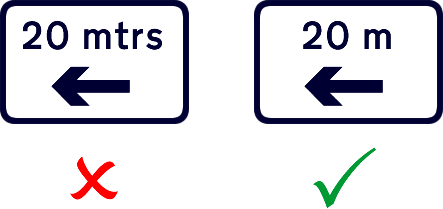20 metre signs