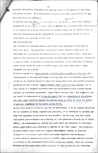 speed limit metrication - for and against