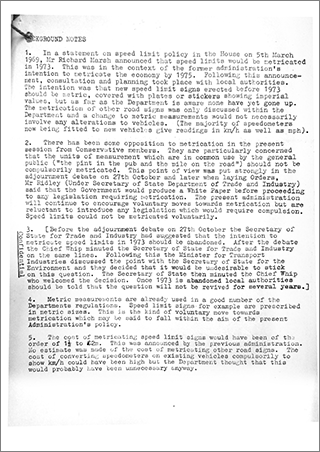 metrication of speed limits - background notes