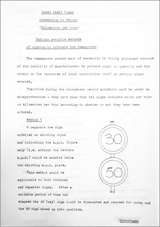 metric speed limit signs 1966
